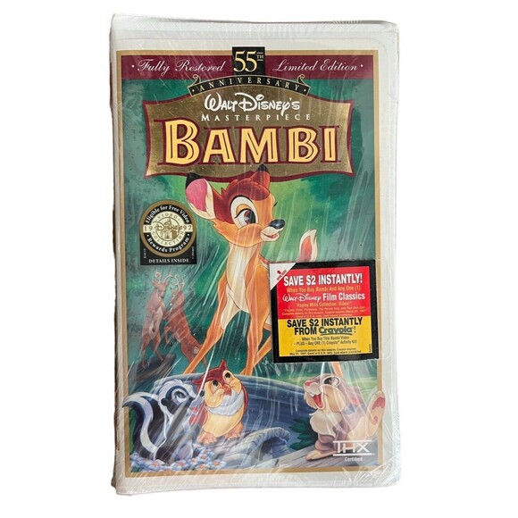 SEALED VHS Bambi: 55th Anniversary Disney's Masterpiece Collection LTD Edition - Picture 1 of 2